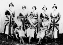 Female patriotic group wearing fancy dress at Cooktown, ca.1913. Image: Cooktown History Centre.
