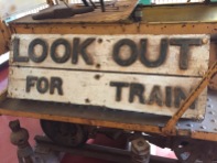 Look Out For Train sign at Normanton Railway Station Museum