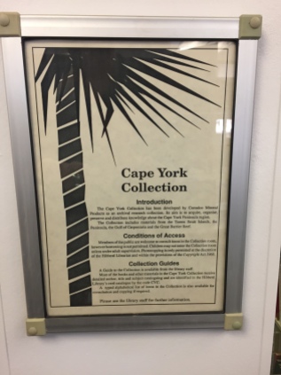Details of the fantastic Cape York Collection at the Hibberd Library