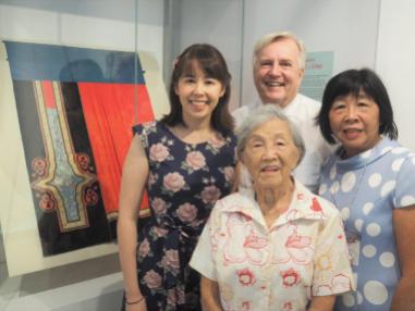 Jenni Campbell (right) with her mother, daughter and husband at the opening. Image: Jackie Tam.