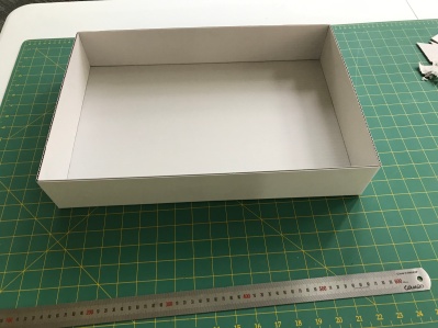 First a box that would fit the available display space had to be made.